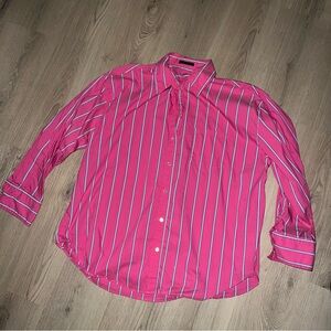 Zara Pink & White Striped Button-Down – XXL